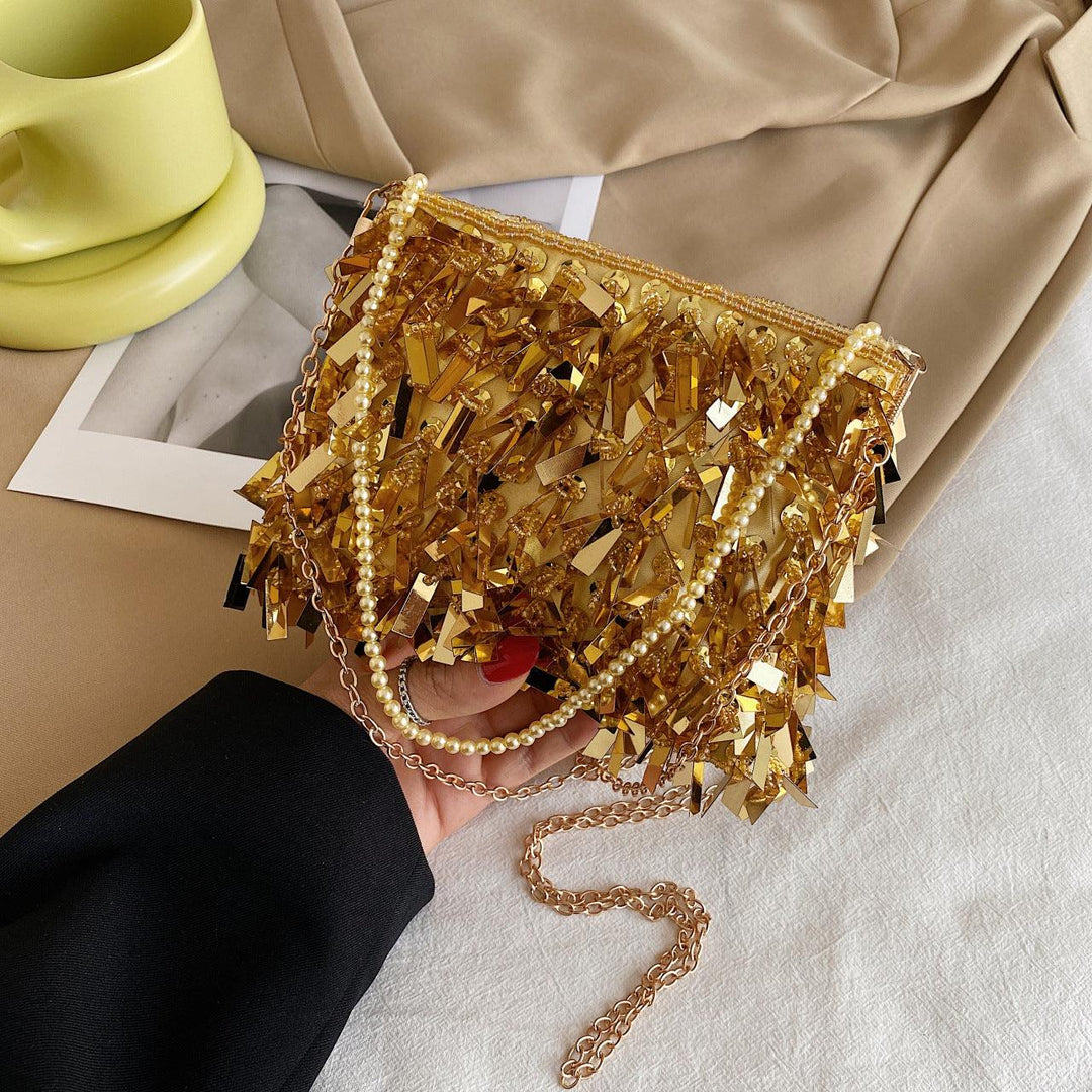Women's Fashion Retro Sequin Tassel Handbag - Trendha