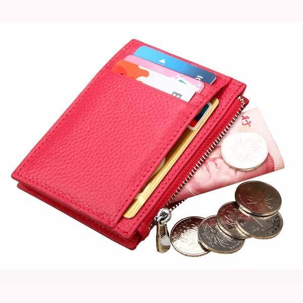 RFID Antimagnetic Woman Man Card Eight Card Holders Cow Leather Purse Wallet - Trendha