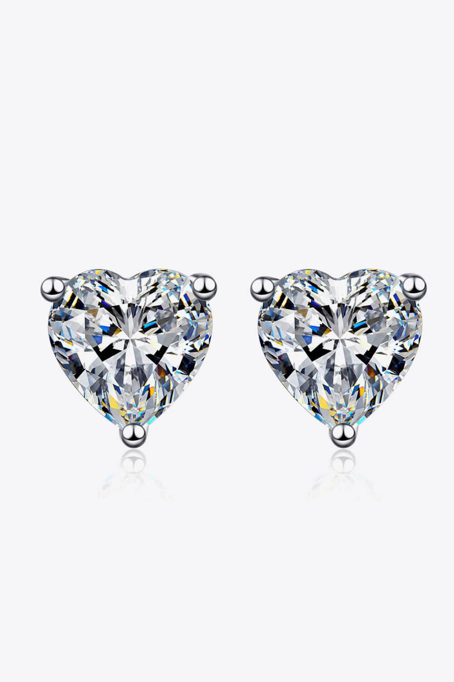 2 Carat Moissanite Heart-Shaped Stud Earrings - Trendha