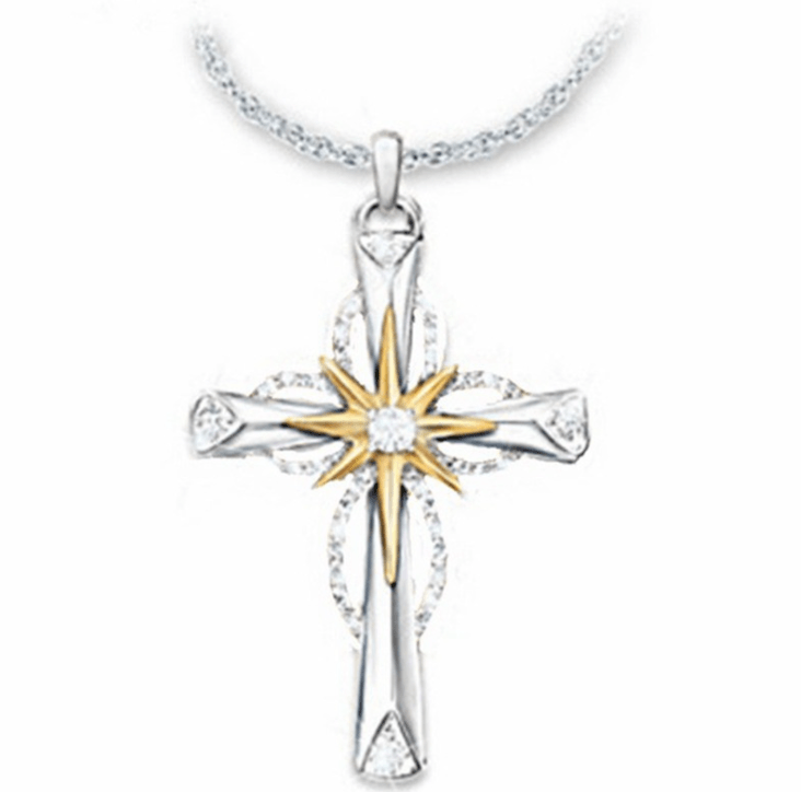 Octagonal Star Cross Alloy Pendant - Trendha