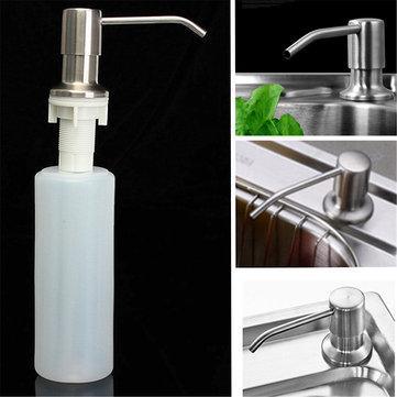 350ML Kitchen Bathroom Sink Liquid Soap Dispenser Brushed Nickel Head - Trendha