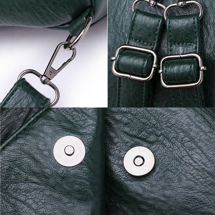 Women PU Leather Multi-Carry Vintage Waterproof Crossbody Bag Shoulder Bag Backpack - Trendha