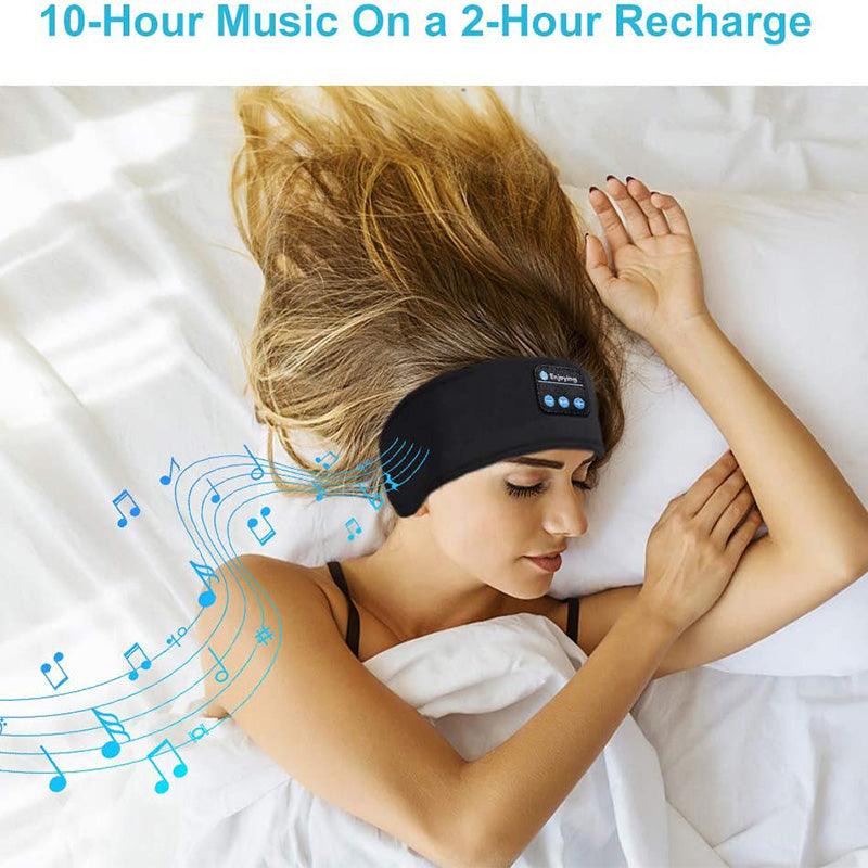 Wireless Bluetooth Sleeping Headphones Headband Thin Soft Elastic Comfortable Music Ear Phones Eye Mask For Side Sleeper Sports - Trendha