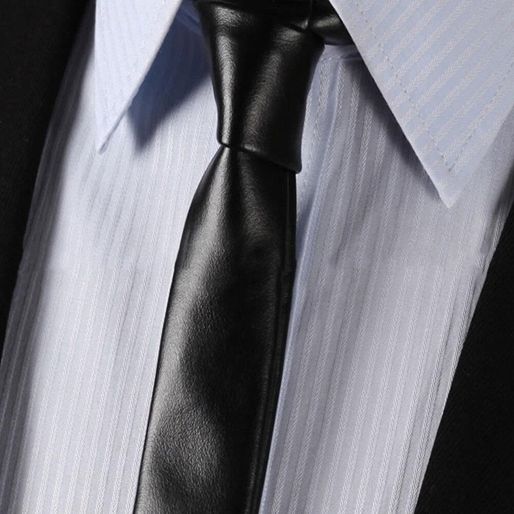 Men Faux Leather Fashion Trend All-match Leather Tie - Trendha