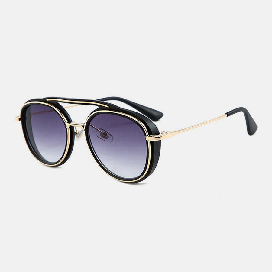 Men Oval Full Thick Frame UV Protection Fashion Vintage Sunglasses - Trendha