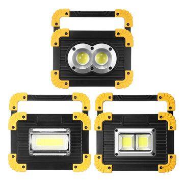 2 in 1 LED Flashlight Work Light USB COB Rechargeable Camping Lamp Searchlight - Trendha