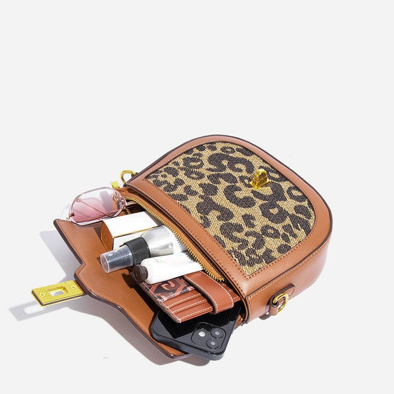 Small Bag Female Leopard Print Fashion Single Shoulder Lock Buckle Bag - Trendha