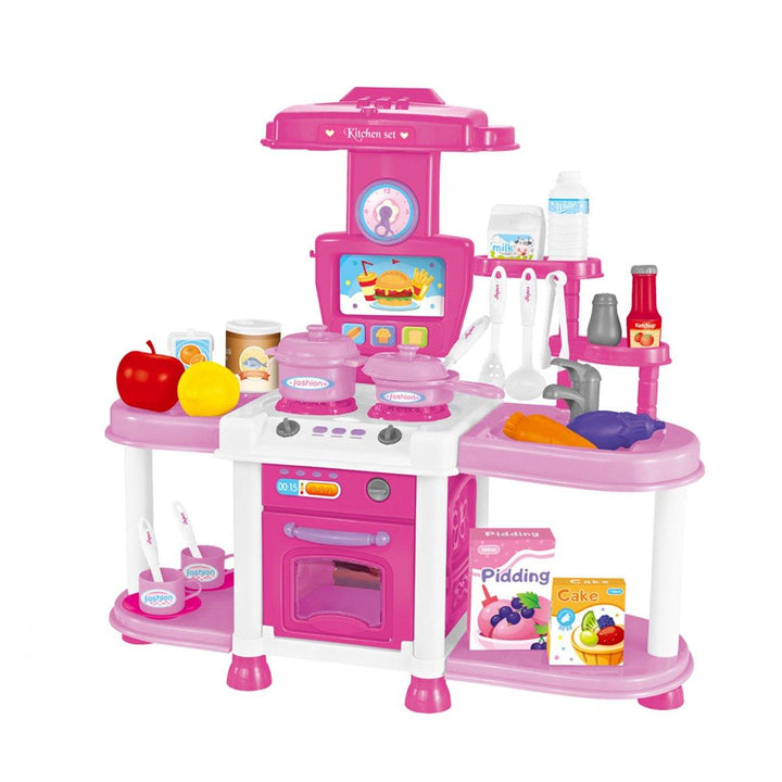 Children s Playhouse Kitchen Toy Set Sound And Light Sound Effects Girls Cook And Cook Utensils - Trendha