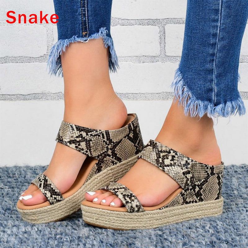 Lady's Sandals with Wedge Heel Twine - European and American Style Fashion Footwear - Trendha