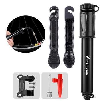 WEST BIKING Bicycle Tire Repair Tools Kit Riding Equipment with Cycling Schrader/Presta Tyre Pump Patch Lever Needle - Trendha