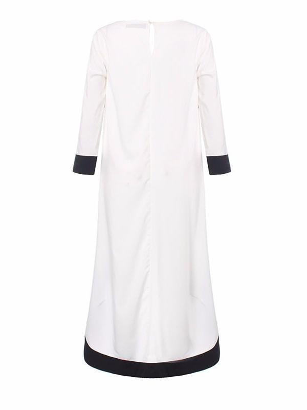 Women Stripe Irregular Hem Swallowtail Long Sleeve Elegant Dress - Trendha