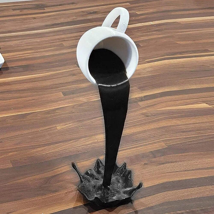 Resin Statues Floating Coffee Cup Art Sculpture Home Kitchen Decoration Crafts Spilling Magic Pouring Liquid Splash Coffee Mug - Trendha