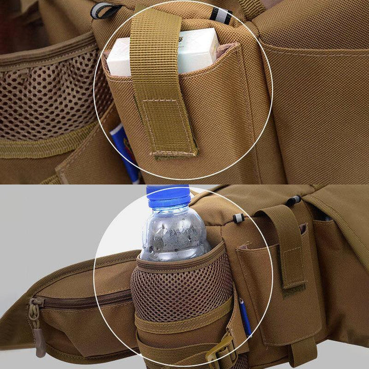 Men Nylon Camouflage Large Capacity Multifunctional Multi-Pocket Breathable Outdoor Fishing Bag Backpack Waist Bag - Trendha