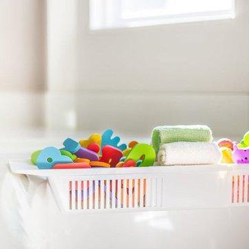 Honana BX-592 Adjustable Kids Bathtub Shower Toy Organizer Basket Retractable Storage Holder - Trendha