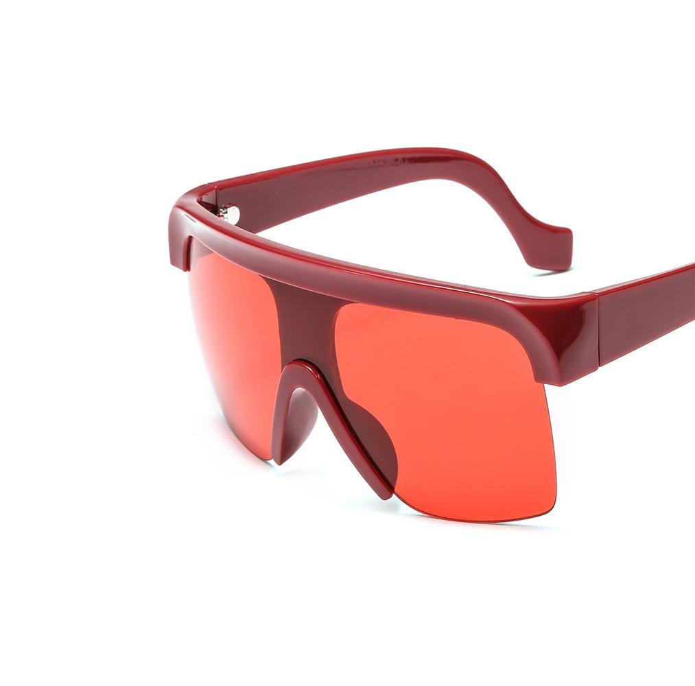 Modern Retro Big Box Flat Top Sunglasses - Trendha
