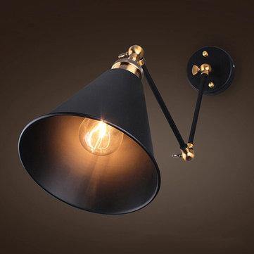 Vintage Retro Industrial Swing Arm Sconce Wall Light Loft Lamp Fixture Fitting(Material: Copper+Iron) - Trendha
