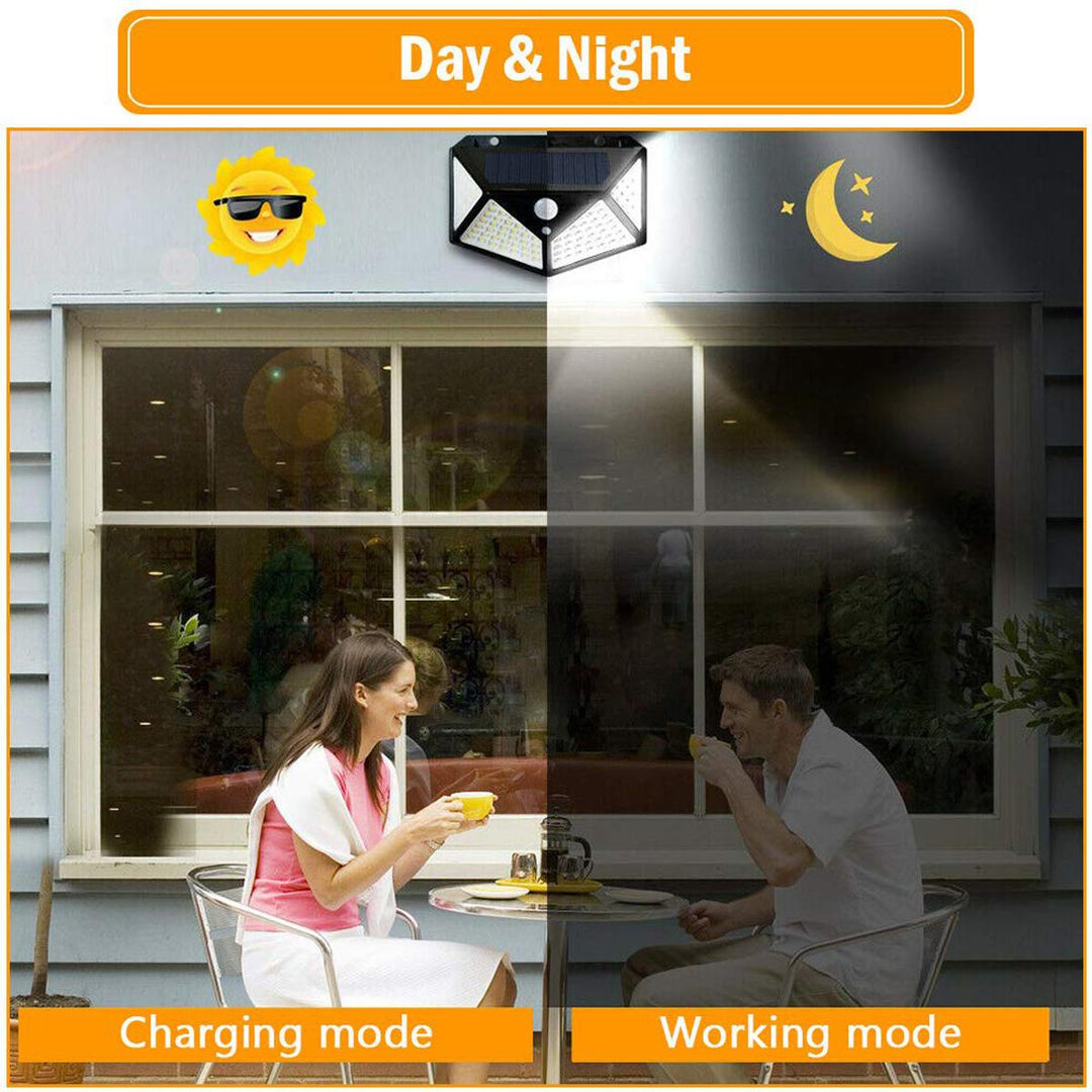 ARILUX® 100 LED Solar Powered PIR Motion Sensor Wall Light Outdoor Garden Lamp 3 Modes - Trendha