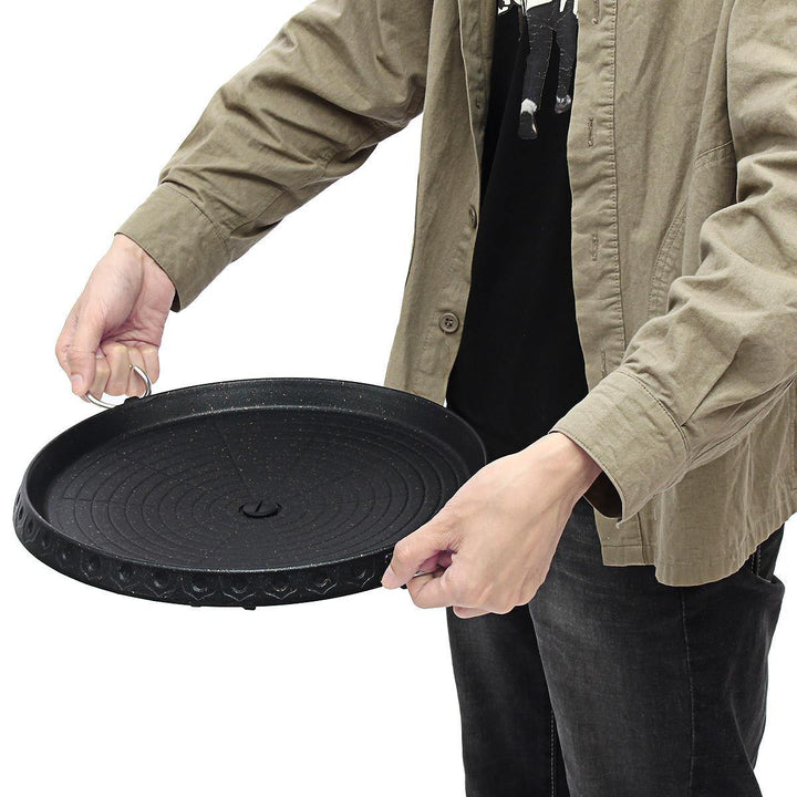 12 Inch Korean Barbecue Nonstick Plate Grill Pan Maifan Stone Round Cooker BBQ Tray - Trendha