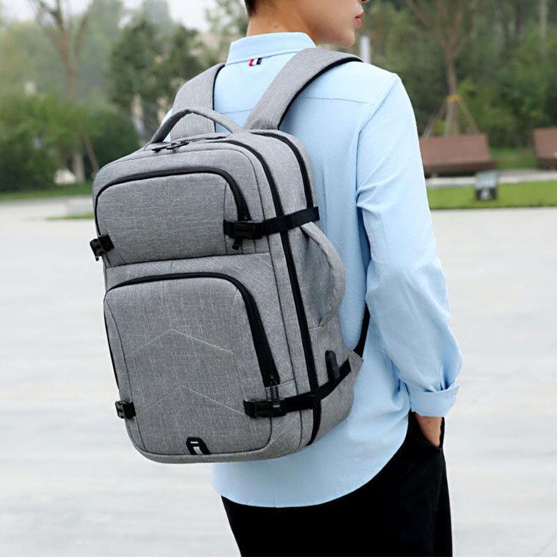 Men Large Capacity Waterproof USB Charging 16 Inch Laptop Bag Business Outdoor Handbag Backpack - Trendha
