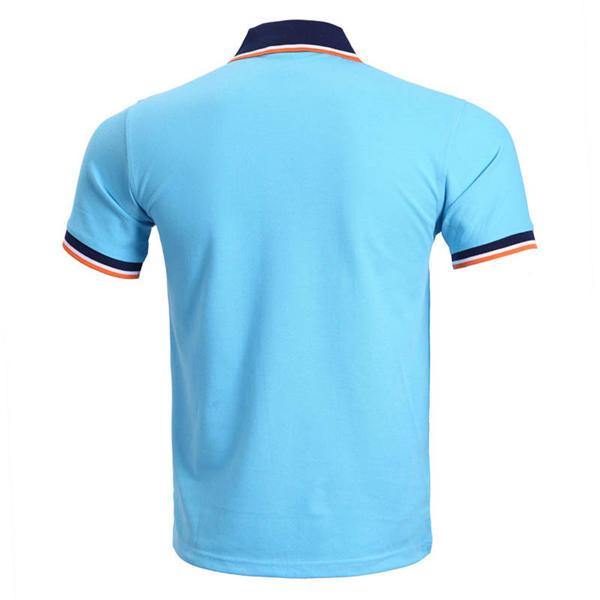 Mens Fashion Casual Contrast Color Collar Tees Turn-down Short Sleeve Golf Shirt 7 Colors - Trendha