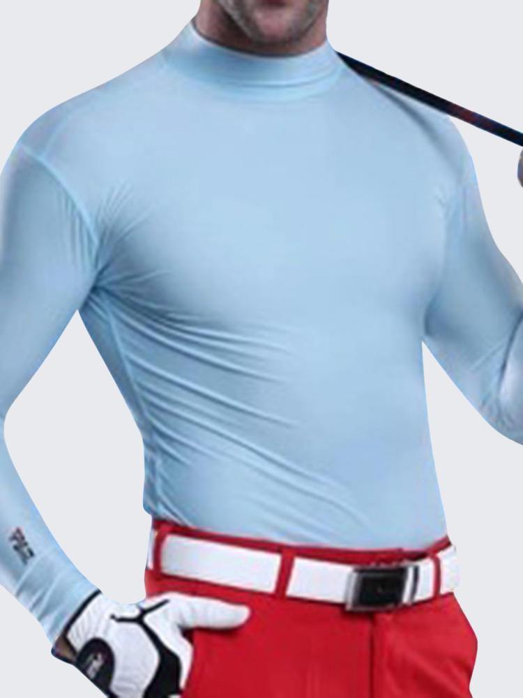 Men Solid Color O-neck Golf Shirts - Trendha