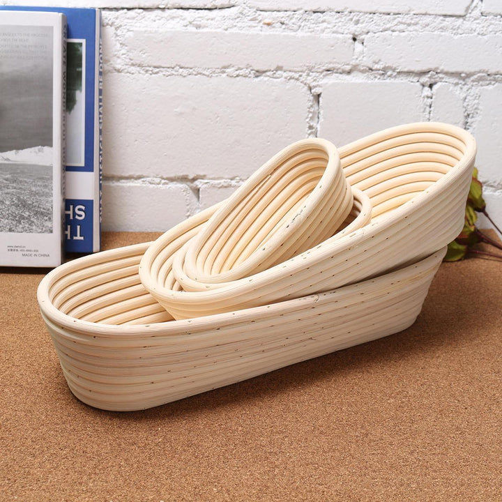 Long Oval Banneton Bread Dough Proofing Rattan Brotform Storage Baskets Loaf Proving Rising 4 Sizes - Trendha
