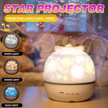 USB LED Star Projection Lamp Music Colorful Night Light Garden Birthday Christmas Gift - Trendha