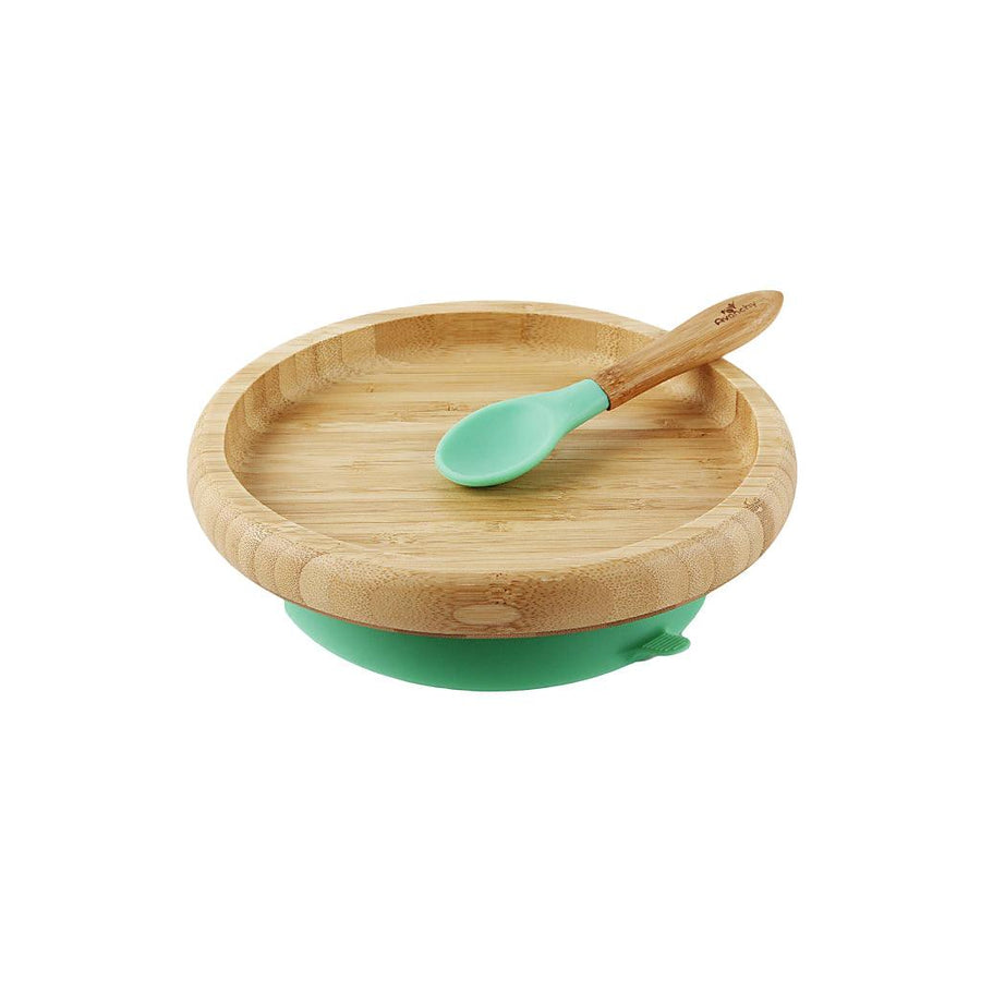 Bamboo Suction Classic Plate + Spoon - Trendha