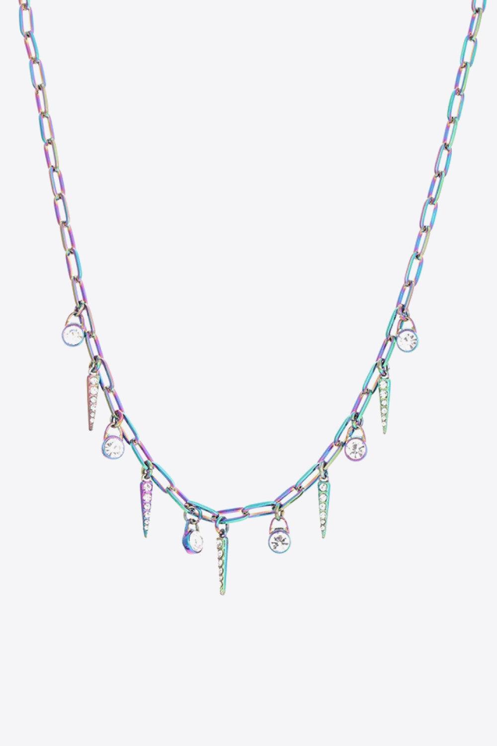 Colorful Multi-Charm Necklace - Trendha