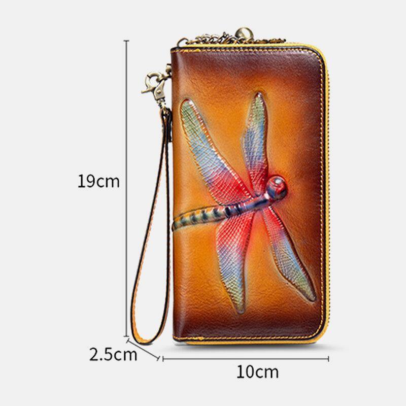 Women Genuine Leather Animal Pattern Vintage RFID Anti-Theft Multi-Slot Phone Bag Clutch Purse Card Holder Wallet - Trendha