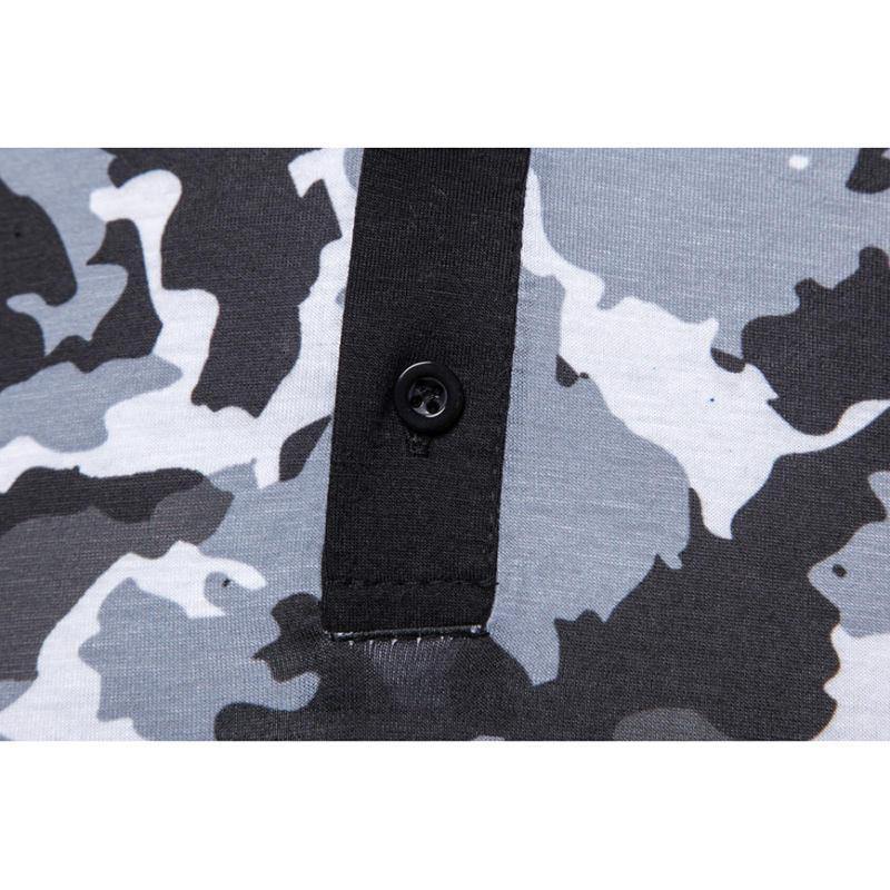 Mens Fashion Camouflage Printing Loose Short Sleeve Casual Golf Shirts - Trendha