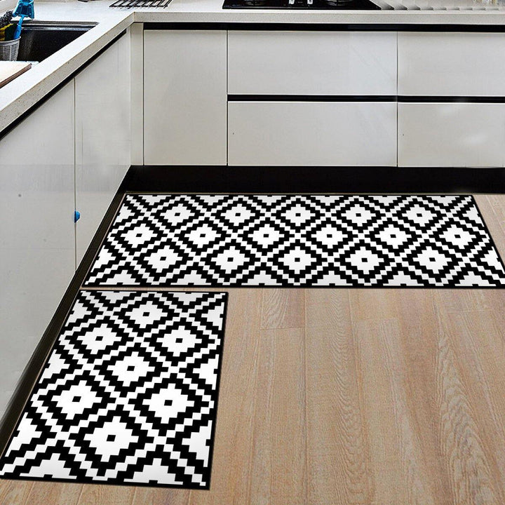 2 PCS Washable Floor Mat Non Slip Anti Fatigue Rug Set for Kitchen Bedroom Balcony Hallway - Trendha