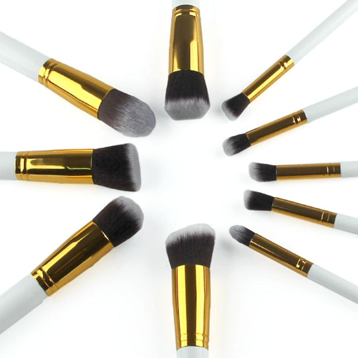 Vander 10 sets of makeup brush set gold tube Pink - Trendha