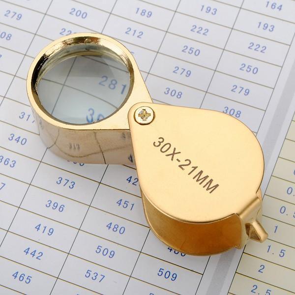 Golden 30 X 21mm Jeweler Loupe Magnifying Eye Glass Magnifier New - Trendha