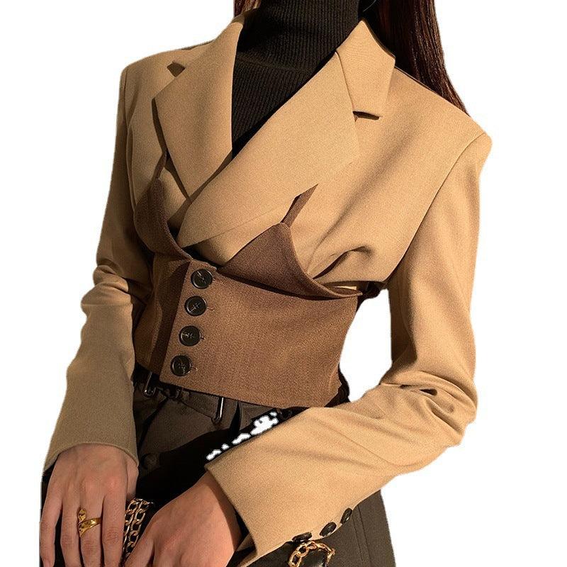 French Short Suit Jacket Female Spring And Autumn Sense Of Design Niche - Trendha