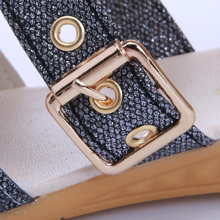 Women Hollow Out Buckle Solid Color Summer Beach Wedge Sandals - Trendha