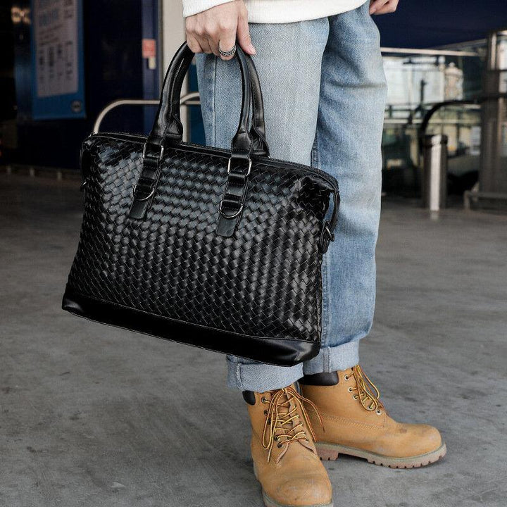 Men Faux Leather Multi-carry 14 Inch Laptop Bag Briefcase Business Handbag Crossbody Bag - Trendha