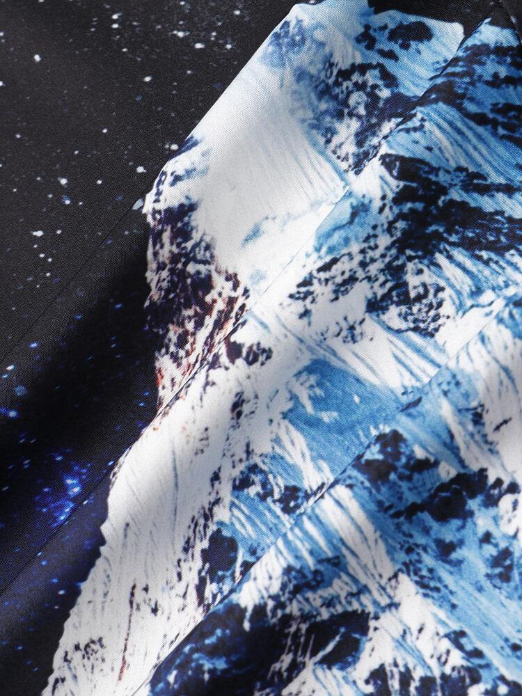Mens Casual Snow Mountain Pattern Shirts - Trendha