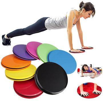 2PCS/Set Fitness Round Gliding Discs Dual Sided Home Gym Fitness Abs Exercise Tools - Trendha
