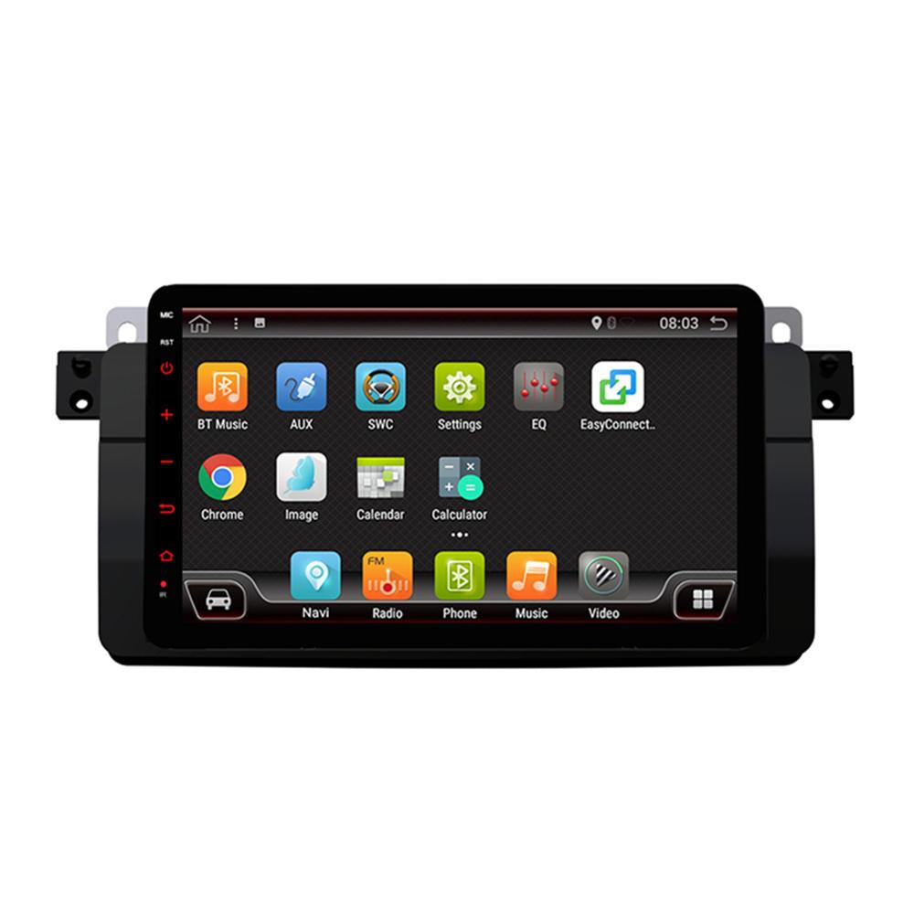 YUEHOO 8 Inch 2+32G for Android 8.0 Car Stereo Radio 4 Core 1 DIN IPS MP5 DVD Player bluetooth GPS WIFI 4G RDS for BMW E46 - Trendha