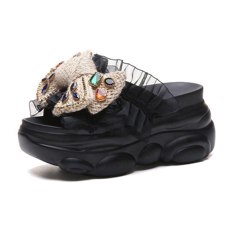 Women's All-match Platform Sandals And Slippers With Bowknot - Trendha