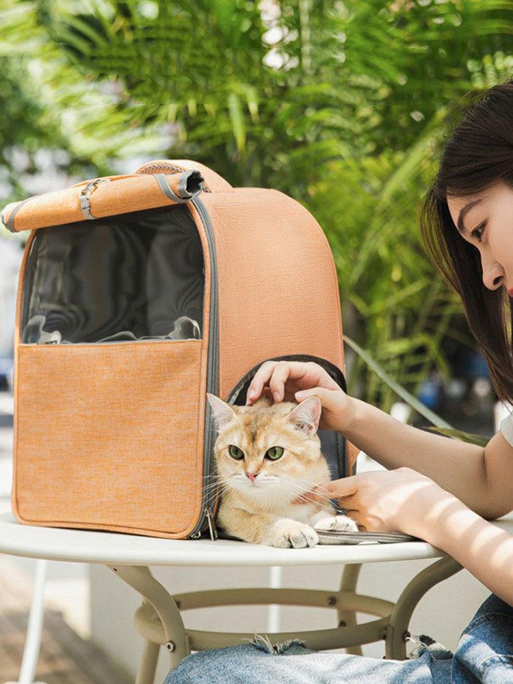 Cat Going Out Portable Large Capacity Canvas Backpack - Trendha