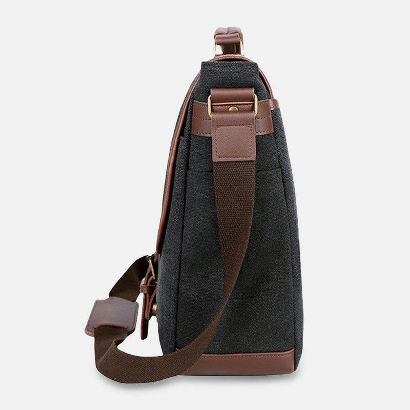 Men Canvas Multi-Pocket Wear-Resistant Vintage Business Messenger Bag Laptop Bag Crossbody Bag Handbag - Trendha