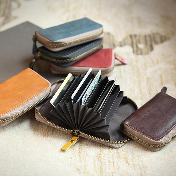 Men Genuine Leather Original Vintage Card Holder - Trendha