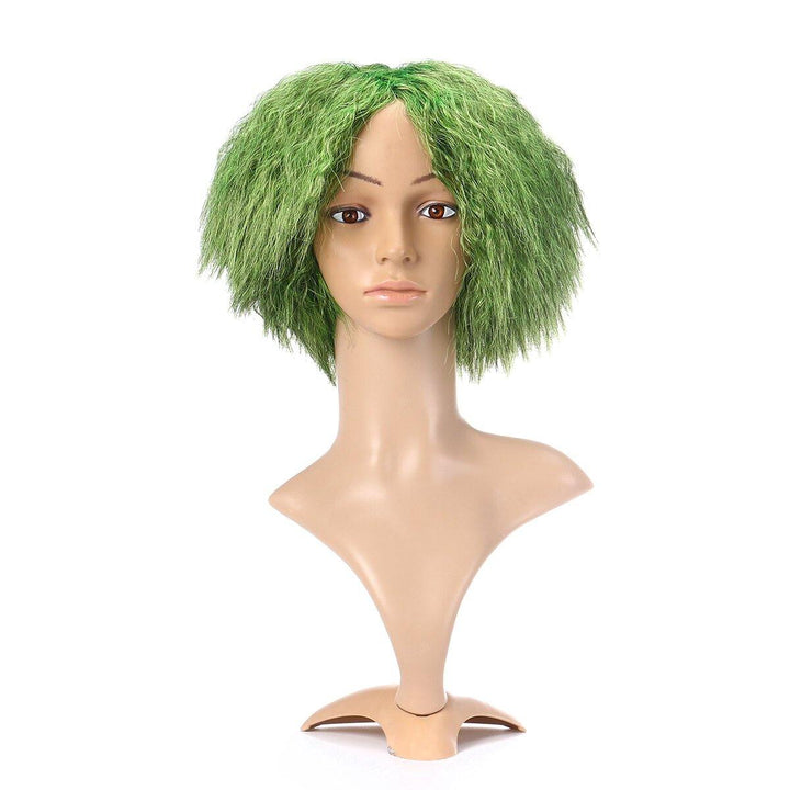 Costume Cosplay Green Curly Wig Clown Heat Synthetic Hair Men Wig+Wig Cap Props - Trendha