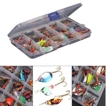 ZANLURE 30pcs/lot Colorful Tront Spoon Metal Fishing Lure Spinner Bait Bass Tackle With Box - Trendha