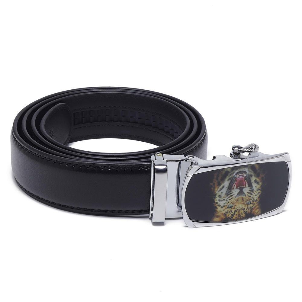 Mens Business Two-Layer Leather Alloy Automatic Buckle Belt - Trendha