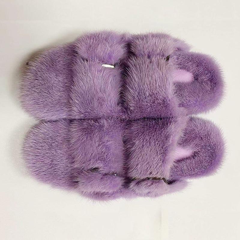 Summer Flat Home Solid Color Thick Bottom Double-breasted Cotton Slippers - Trendha