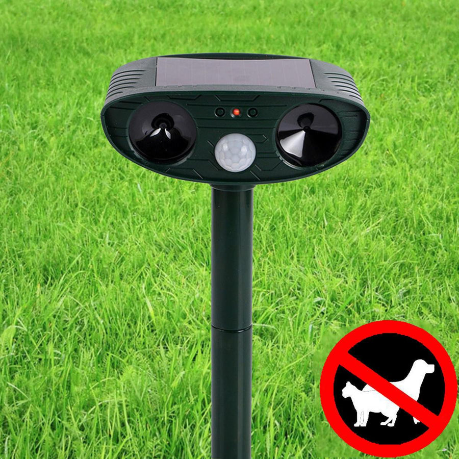 Outdoor Garden Solar Ultrasonic Repeller PIR Pest Animal Mouse Fox Cat Dog Repellent - Trendha