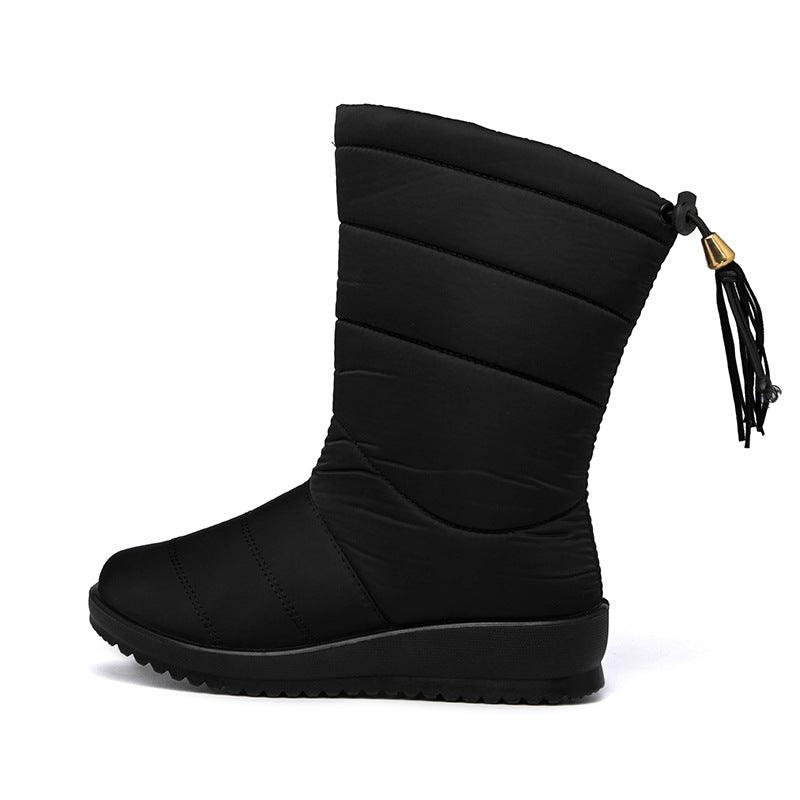 Women's snow boots slope with tassels waterproof and non-slip - Trendha